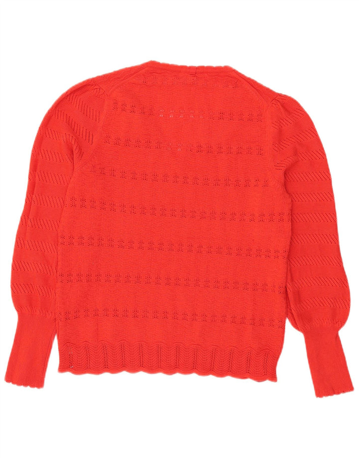 Marks & Spencer Womens V-Neck Jumper Sweater UK 14 Medium Red Polyester