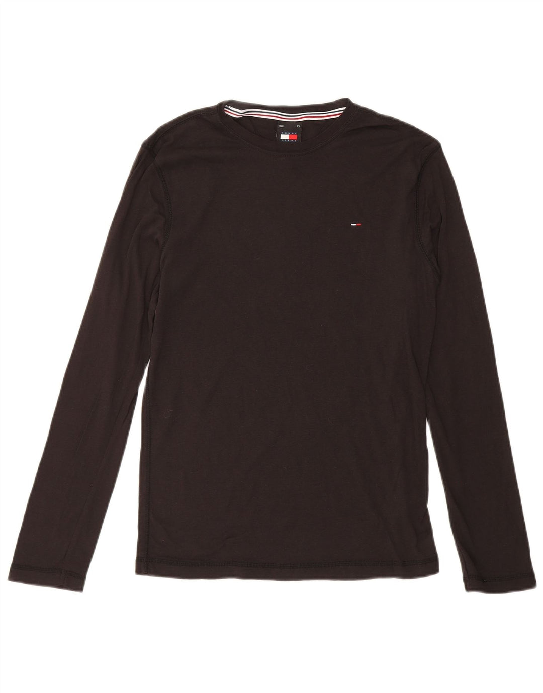 TOMMY HILFIGER Mens Top Long Sleeve Medium Black Cotton