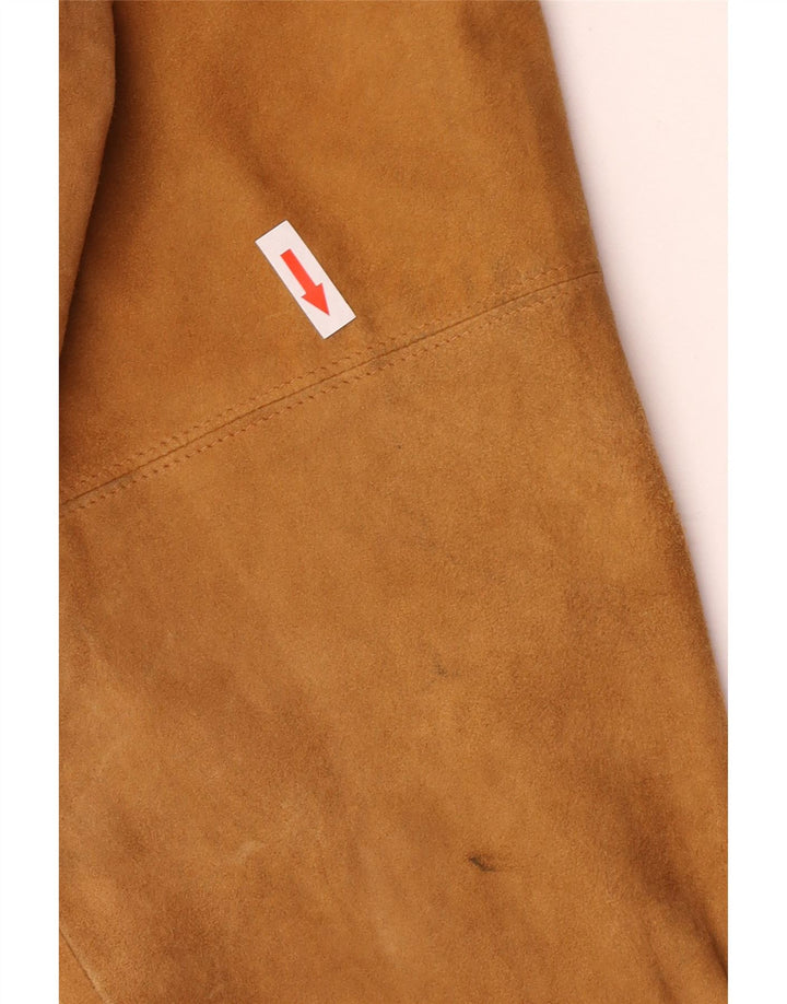 Vintage Mens Suede Bomber Jacket IT 48 Medium Brown Leather