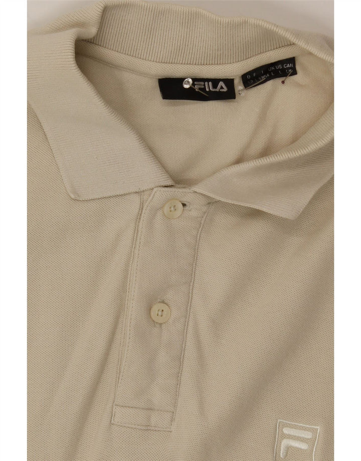 FILA Mens Polo Shirt Large Beige Cotton Vintage Fila and Second-Hand Fila from Messina Hembry 