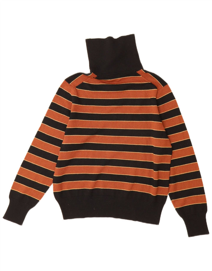 BLEYLE Womens Roll Neck Jumper Sweater UK 12 Medium Black Striped