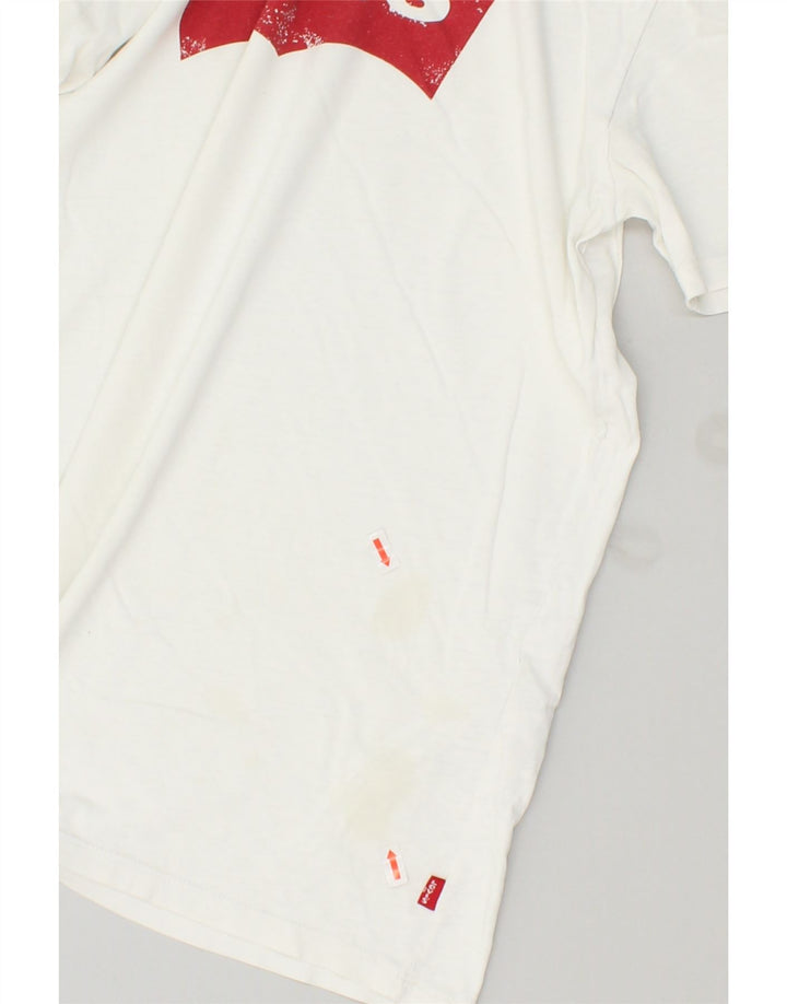 LEVI'S Mens Graphic T-Shirt Top Small White Cotton Vintage Levi's and Second-Hand Levi's from Messina Hembry 