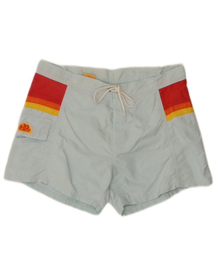 Sundek Mens Swimming Shorts Medium Blue Colourblock Nylon