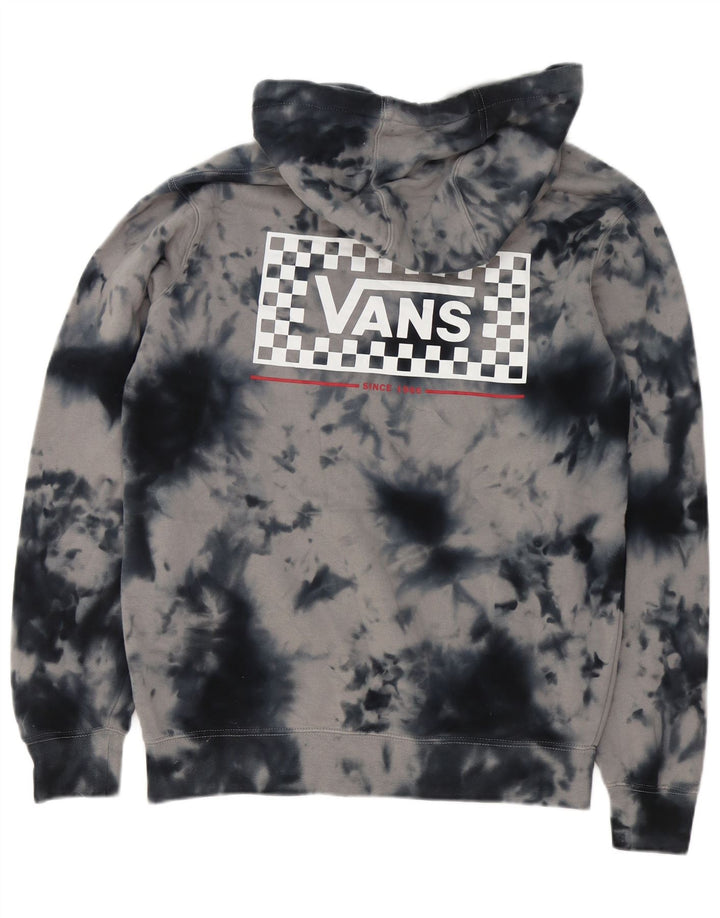 Vans Mens Graphic Hoodie Jumper Small Grey Tie Dye Cotton