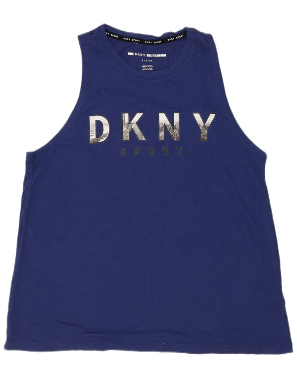 DKNY Mens Graphic Vest Top Small Blue Cotton