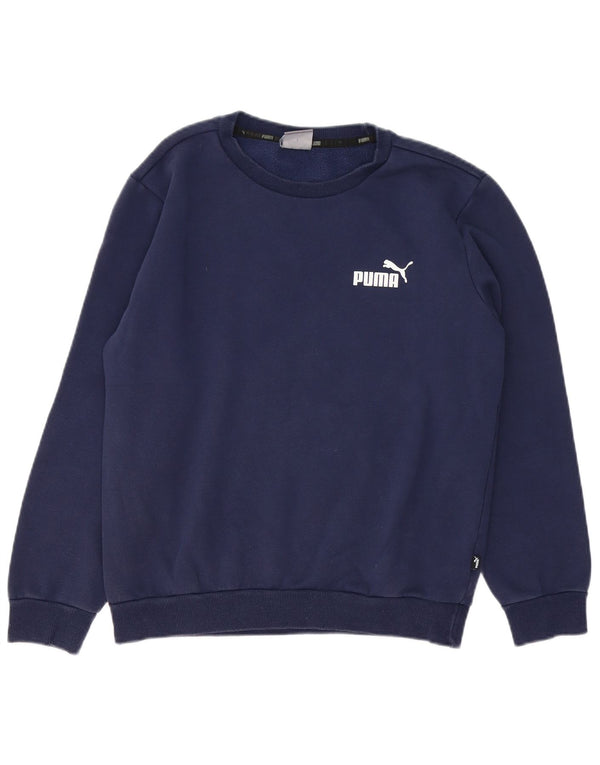 Puma Mens Sweatshirt Jumper Small Navy Blue Cotton Sports