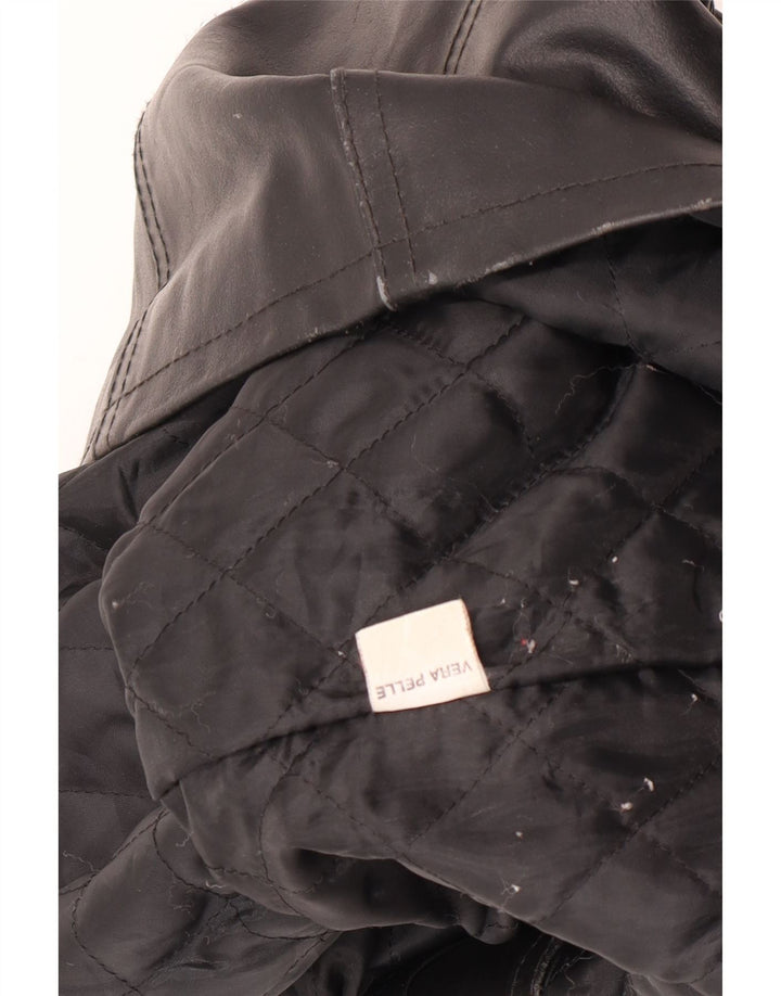 Bayside Womens Leather Jacket UK 10 Small Black