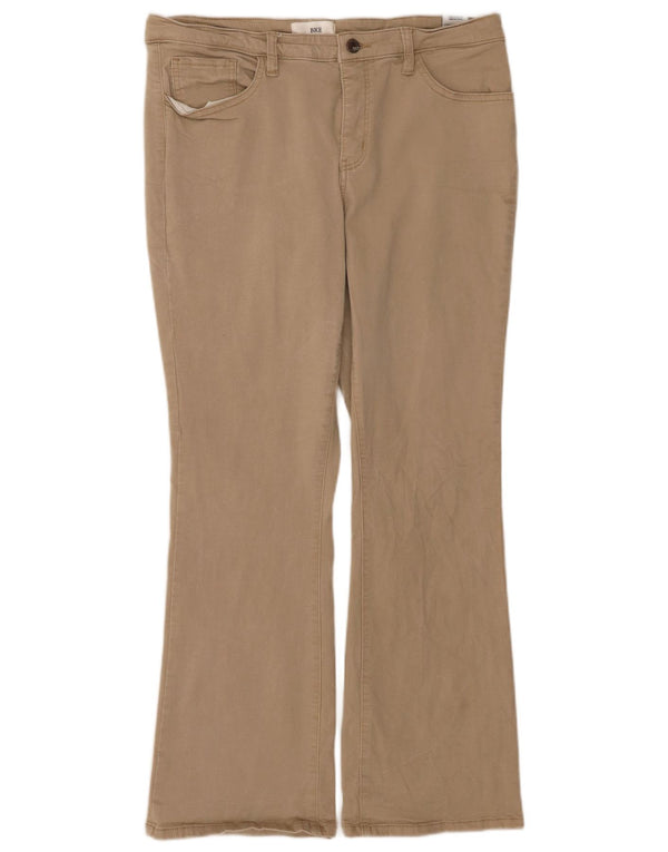 BKE Womens Bootcut Casual Trousers W33 L31 Beige Cotton