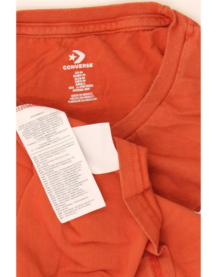 Converse Mens T-Shirt Top Medium Orange Cotton