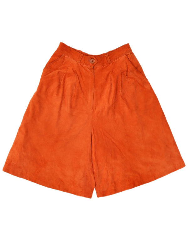 Vintage Womens High Waist Casual Shorts EU 38 Medium W26  Orange Leather