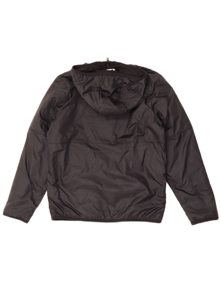 Nike Boys Hooded Windbreaker Jacket 12-13 Years Medium Black Polyester