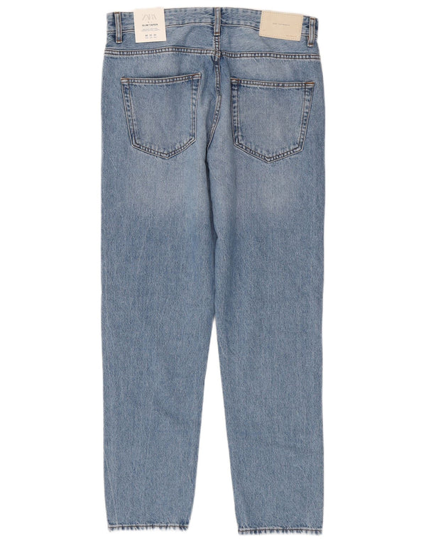 Zara Mens Slim Tapered Jeans EU 40 Medium W31 L30 Blue Cotton
