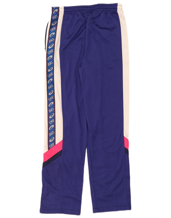 Asics Mens Graphic Tracksuit Trousers IT 54 XL Navy Blue Colourblock