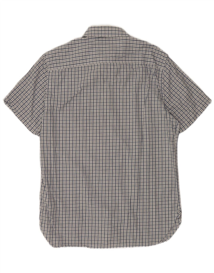 TIMBERLAND Mens Short Sleeve Regular Fit Shirt Medium Navy Blue Check