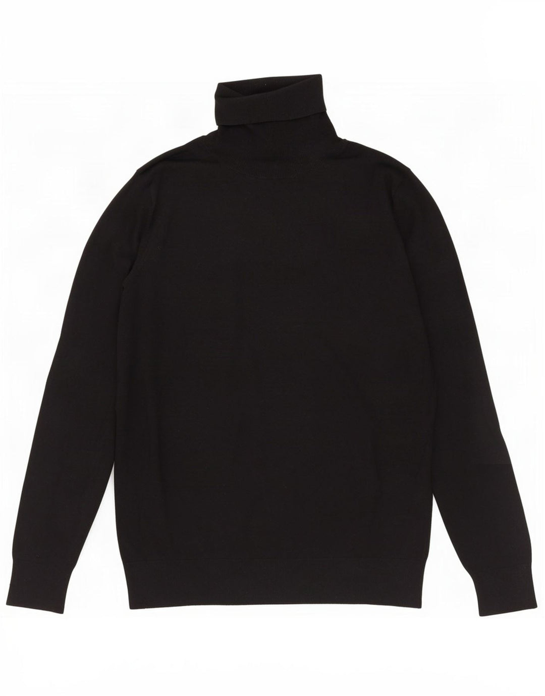 Massimo Dutti Womens Roll Neck Jumper Sweater UK 14 Large Black Silk