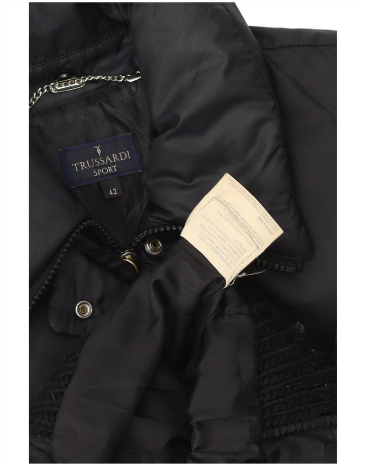 Trussardi Womens Padded Jacket IT 42 Medium Black Polyamide