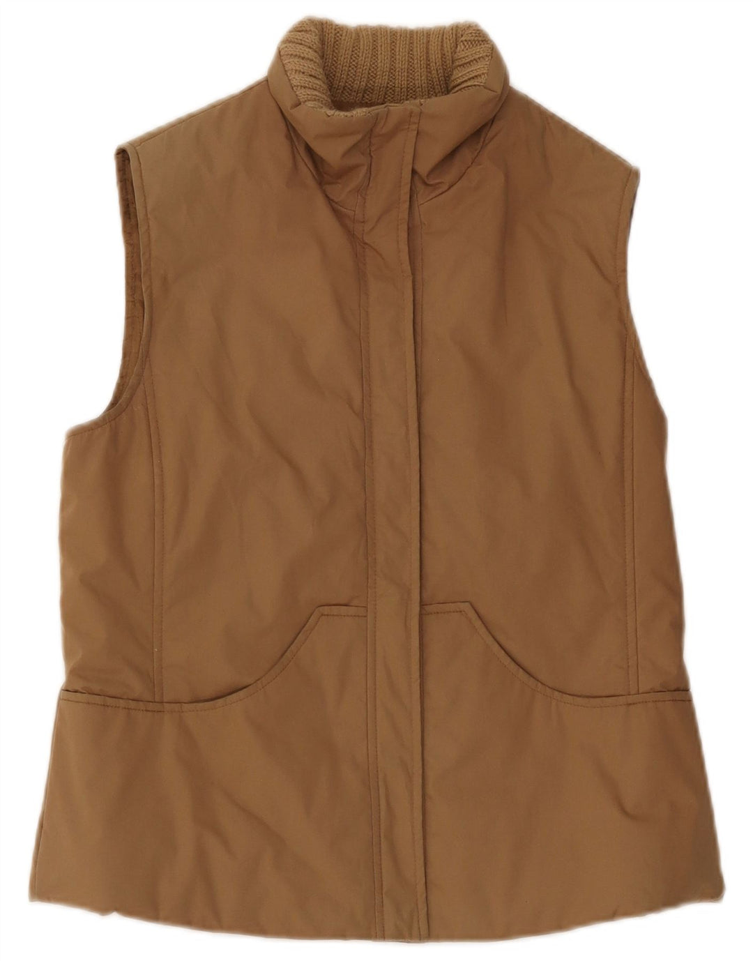 Max & Co. Womens Oversized Padded Gilet UK 10 Small Beige Cotton