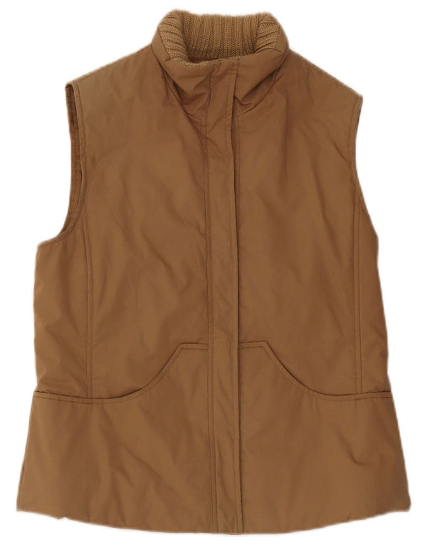 Max & Co. Womens Oversized Padded Gilet UK 10 Small Beige Cotton