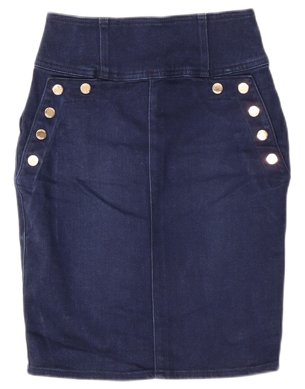 Guess Womens High Waist Denim Skirt W28 Medium Blue Modal Classic