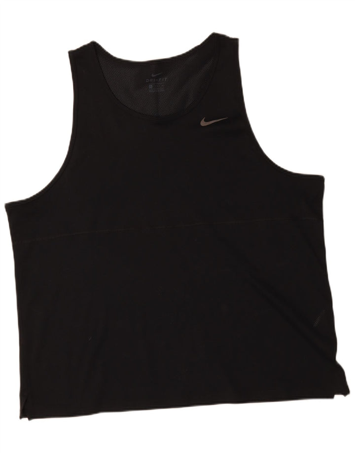Nike Mens Dri Fit Vest Top 2XL Black Polyester