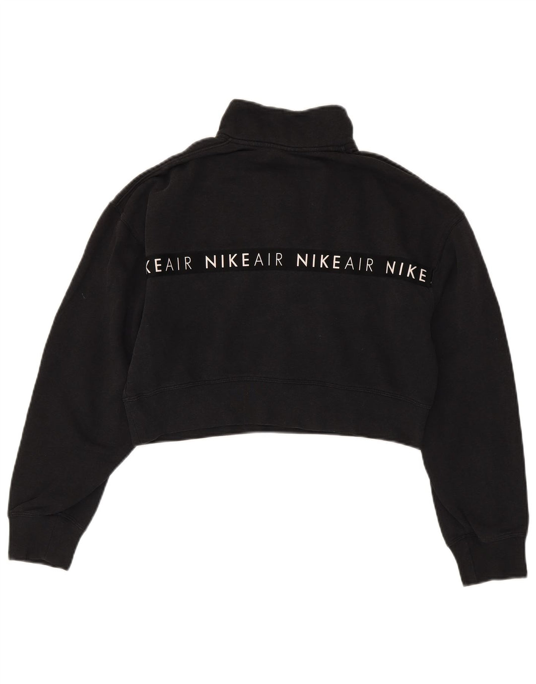 Nike Womens Oversized Graphic Crop Sweatshirt Jumper UK 10 Small Black