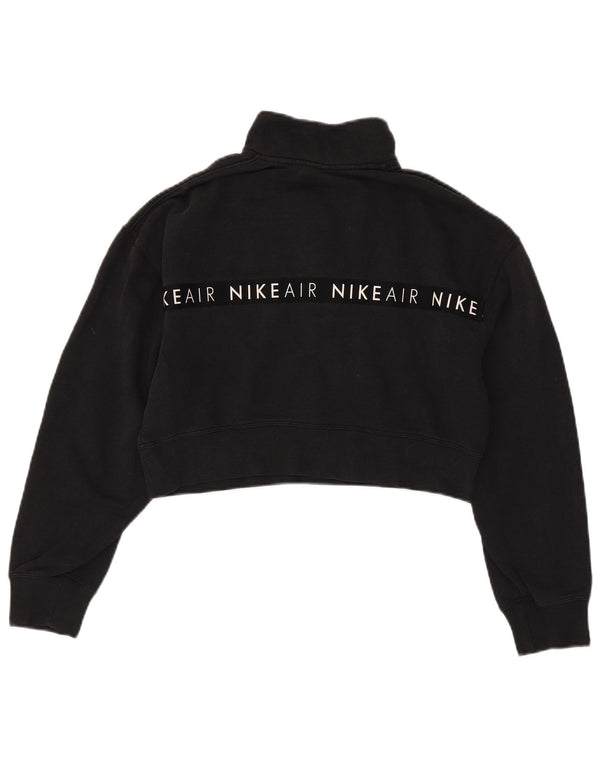 Nike Womens Oversized Graphic Crop Sweatshirt Jumper UK 10 Small Black