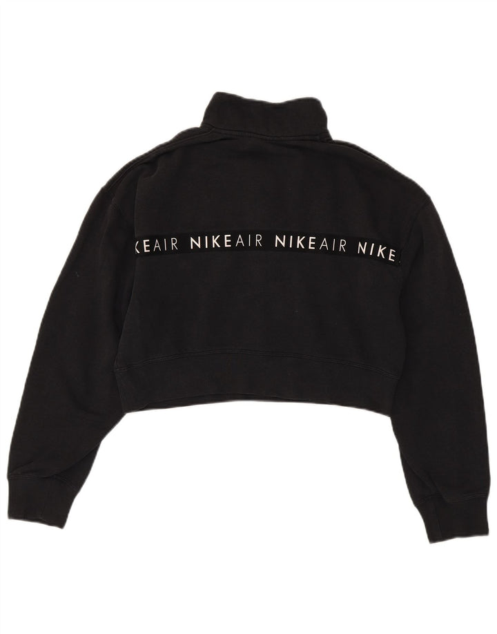 Nike Womens Oversized Graphic Crop Sweatshirt Jumper UK 10 Small Black