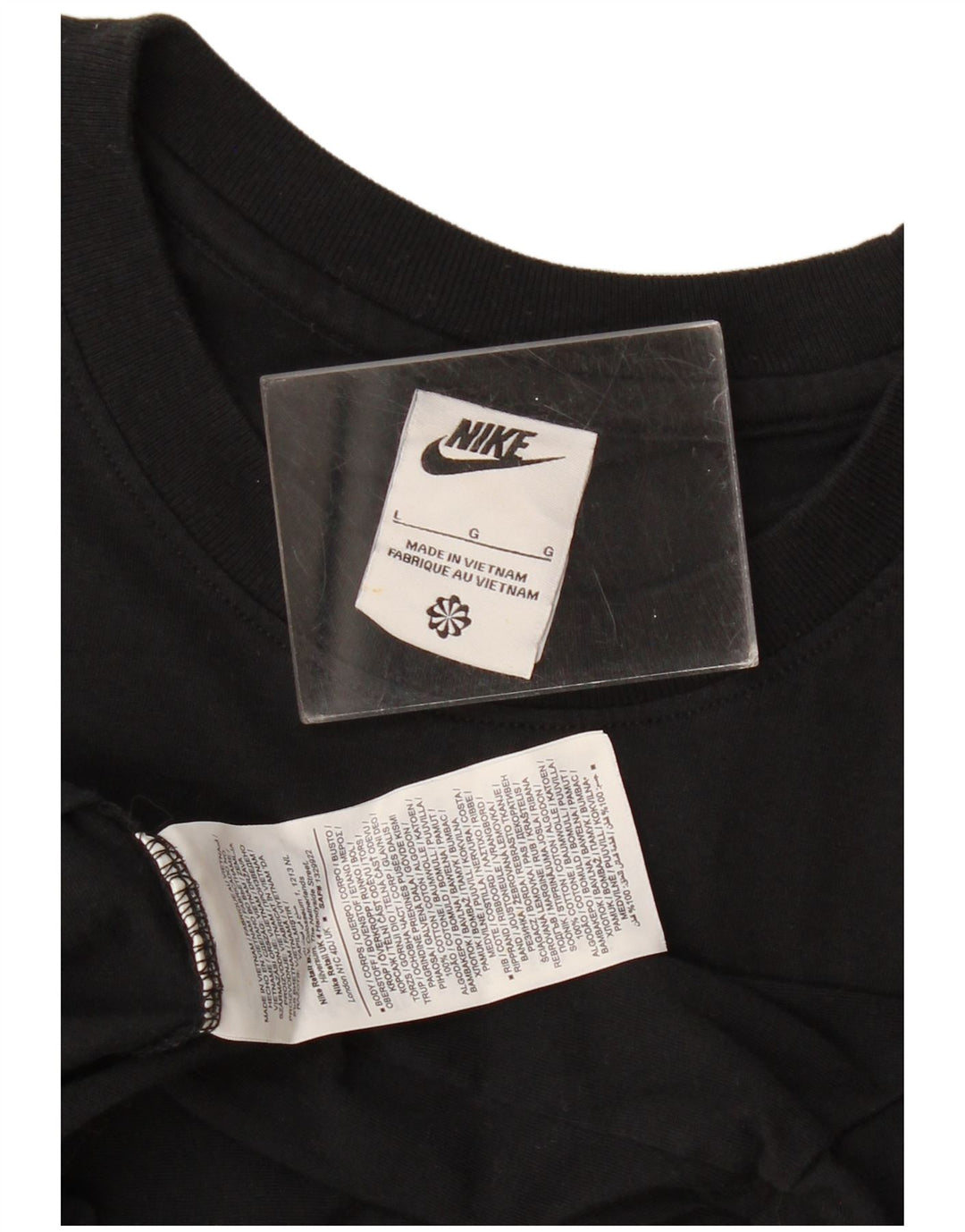Nike Mens Graphic T-Shirt Top Large Black Colourblock Cotton