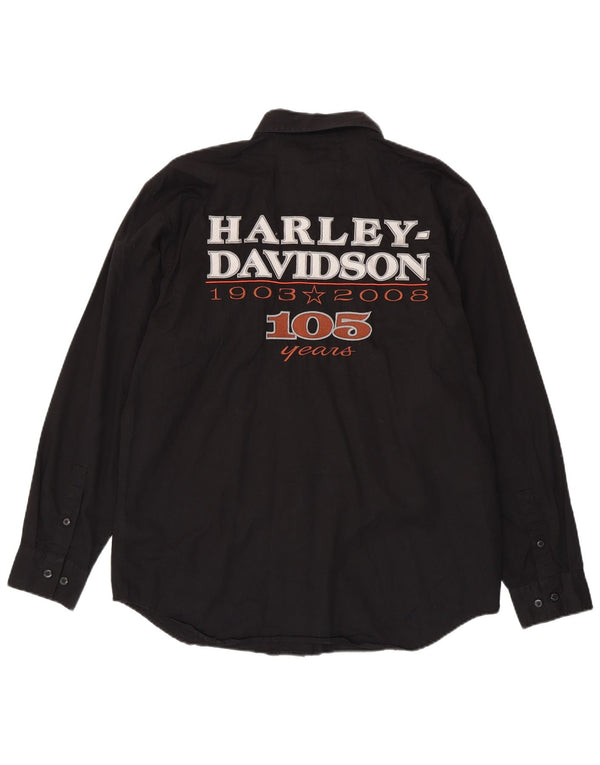 Harley Davidson Mens Graphic Shirt Large Black Cotton