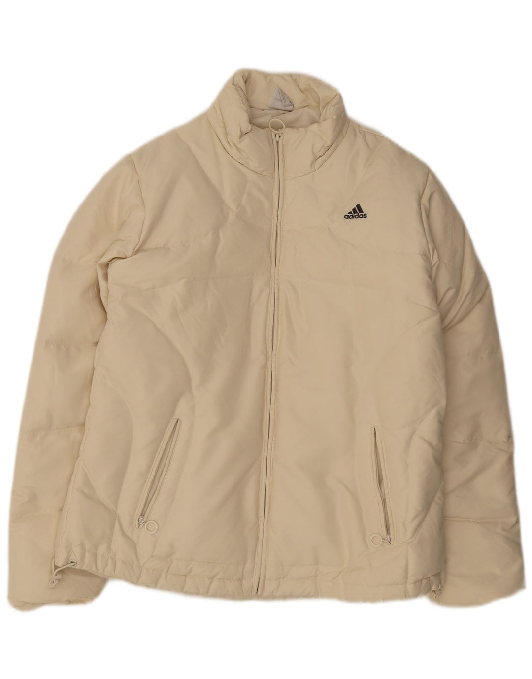 Adidas Womens Padded Jacket UK 16 Large Off White Polyester