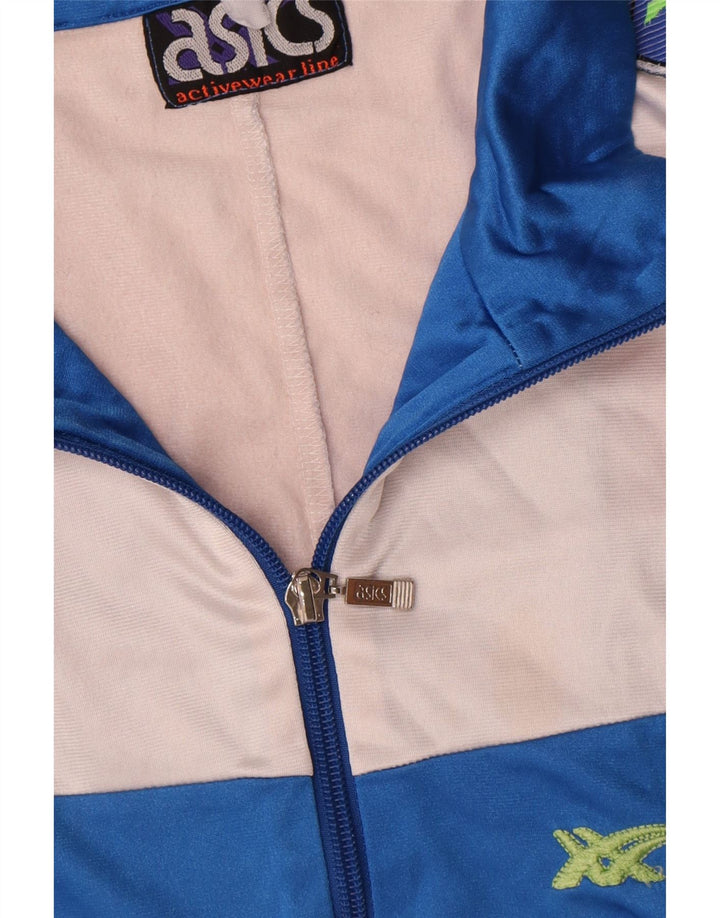 Asics Mens Graphic Tracksuit Top Jacket Large Blue Colourblock