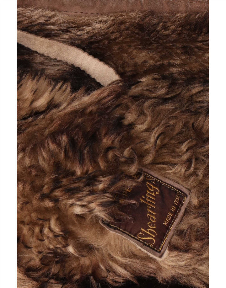 Vintage Womens Shearling Coat UK 18 XL Brown