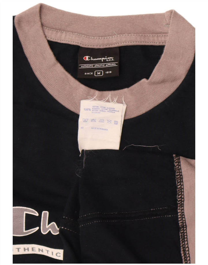 Champion Mens Graphic Vest Top Medium Black Colourblock Cotton