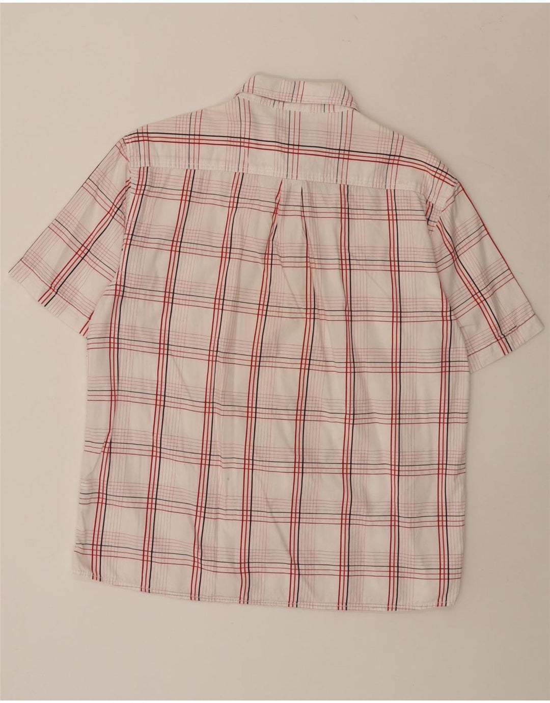 Wrangler Mens Short Sleeve Shirt XL White Check Cotton