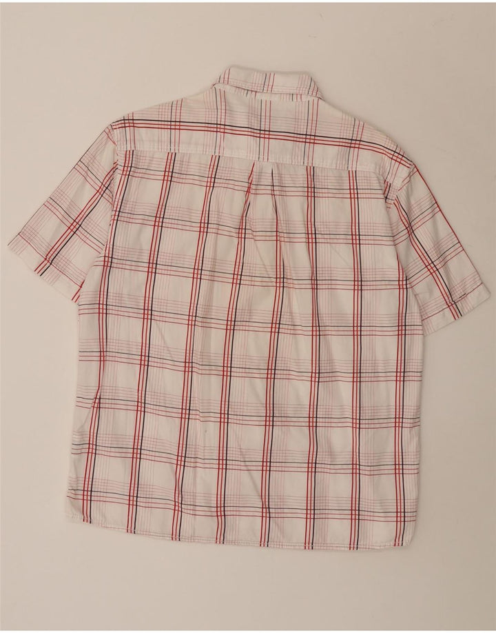 Wrangler Mens Short Sleeve Shirt XL White Check Cotton