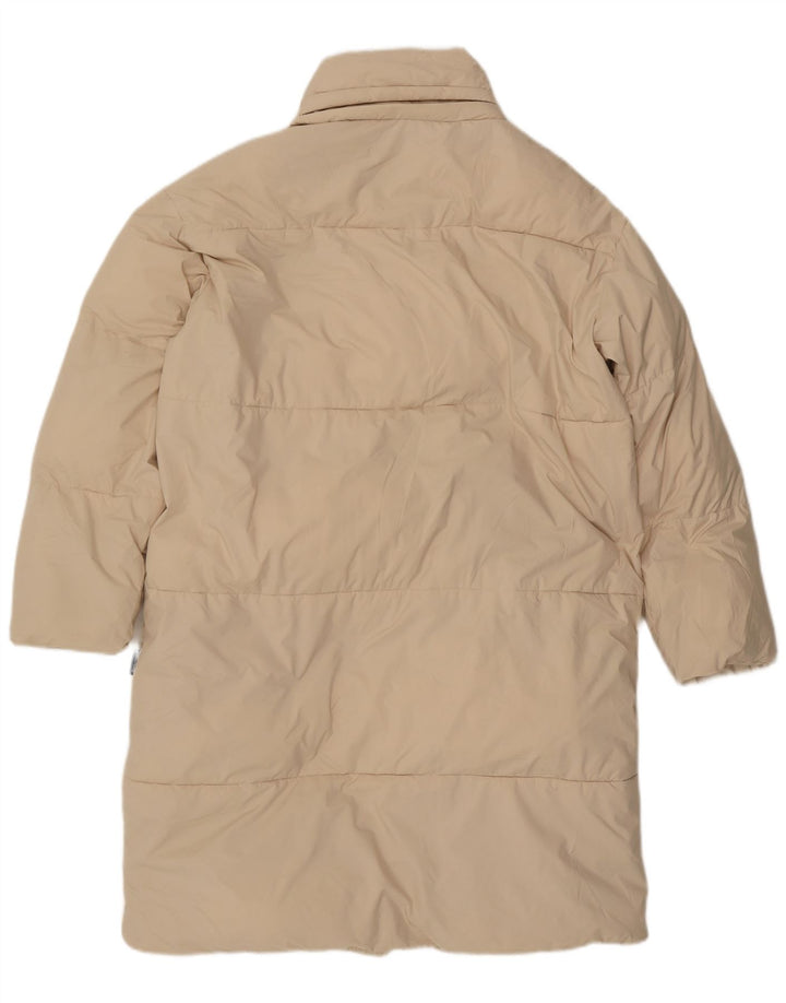 ZARA Womens Oversized Padded Coat UK 6 XS Beige Polyester