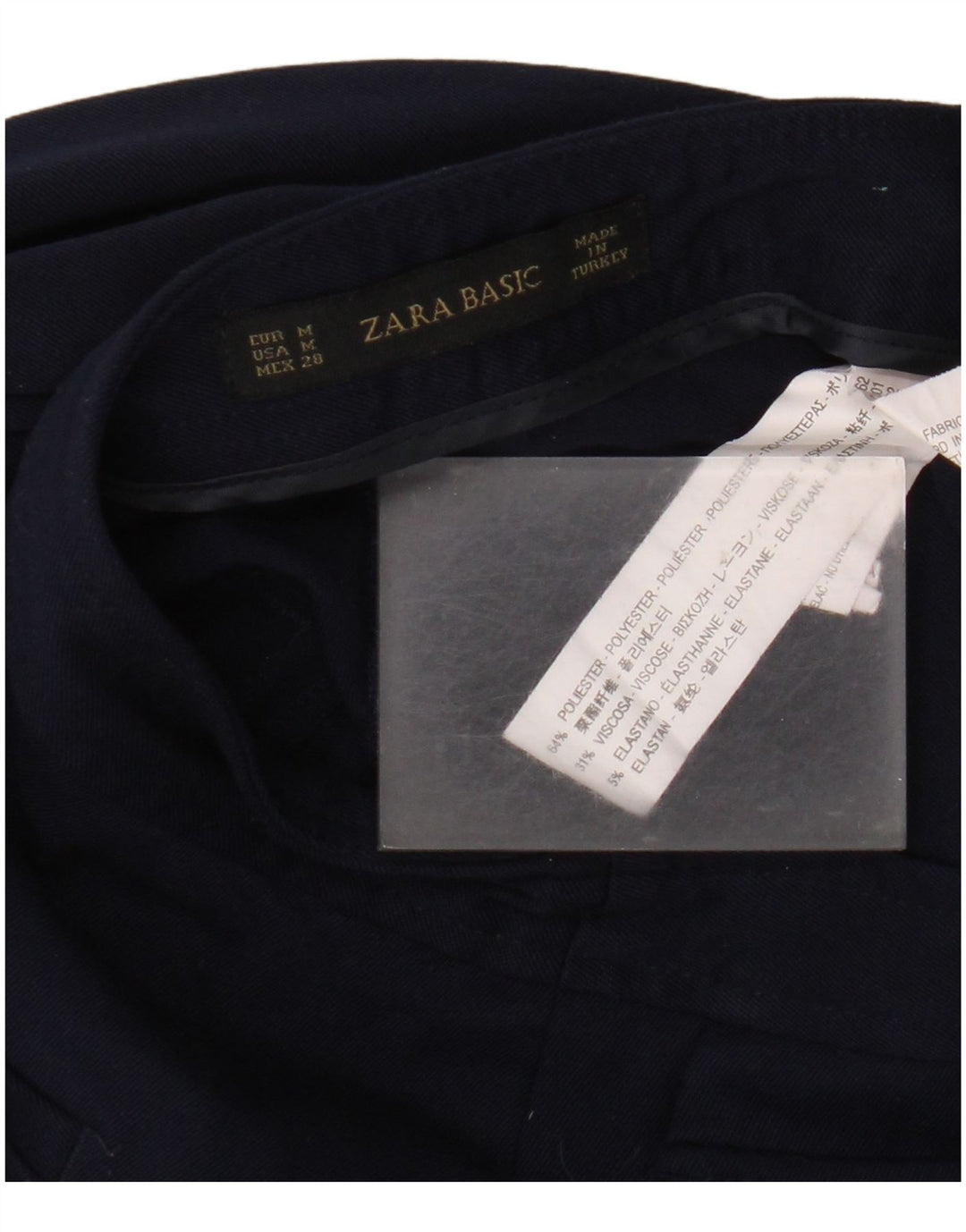 Zara Womens Bootcut Casual Trousers Medium W28 L30 Navy Blue Polyester