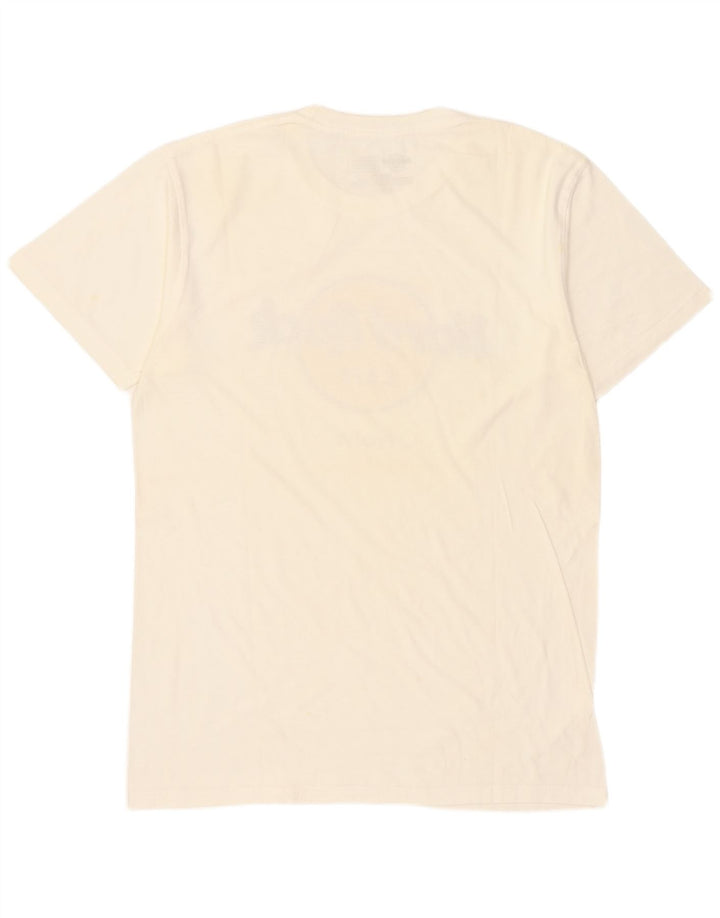 Hard Rock Cafe Mens Praha Graphic T-Shirt Top Medium White Cotton