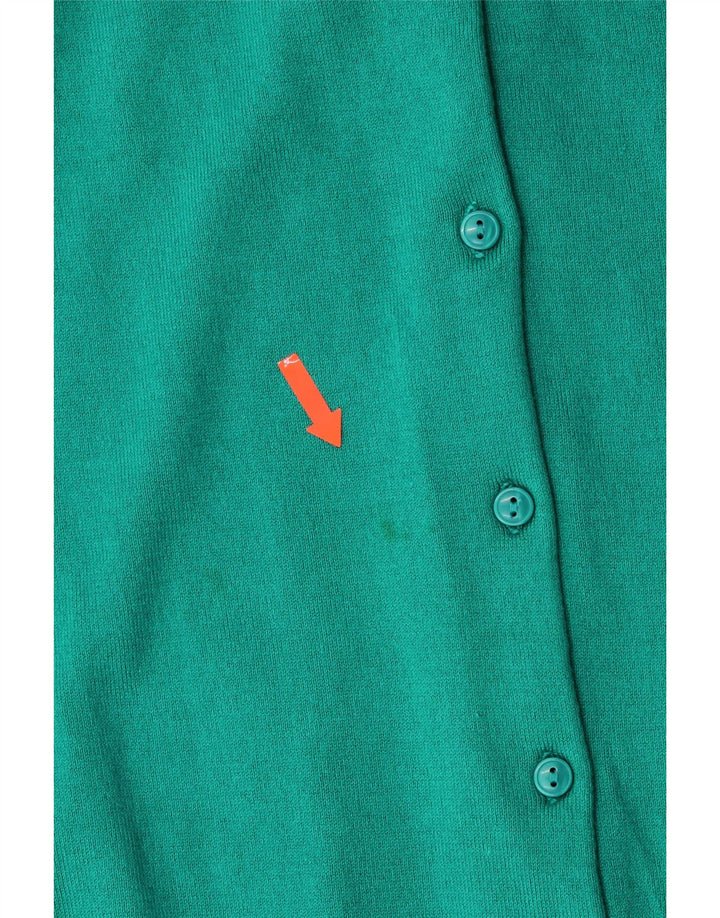 L.L.BEAN Womens Cardigan Sweater UK 18 XL Turquoise Cotton