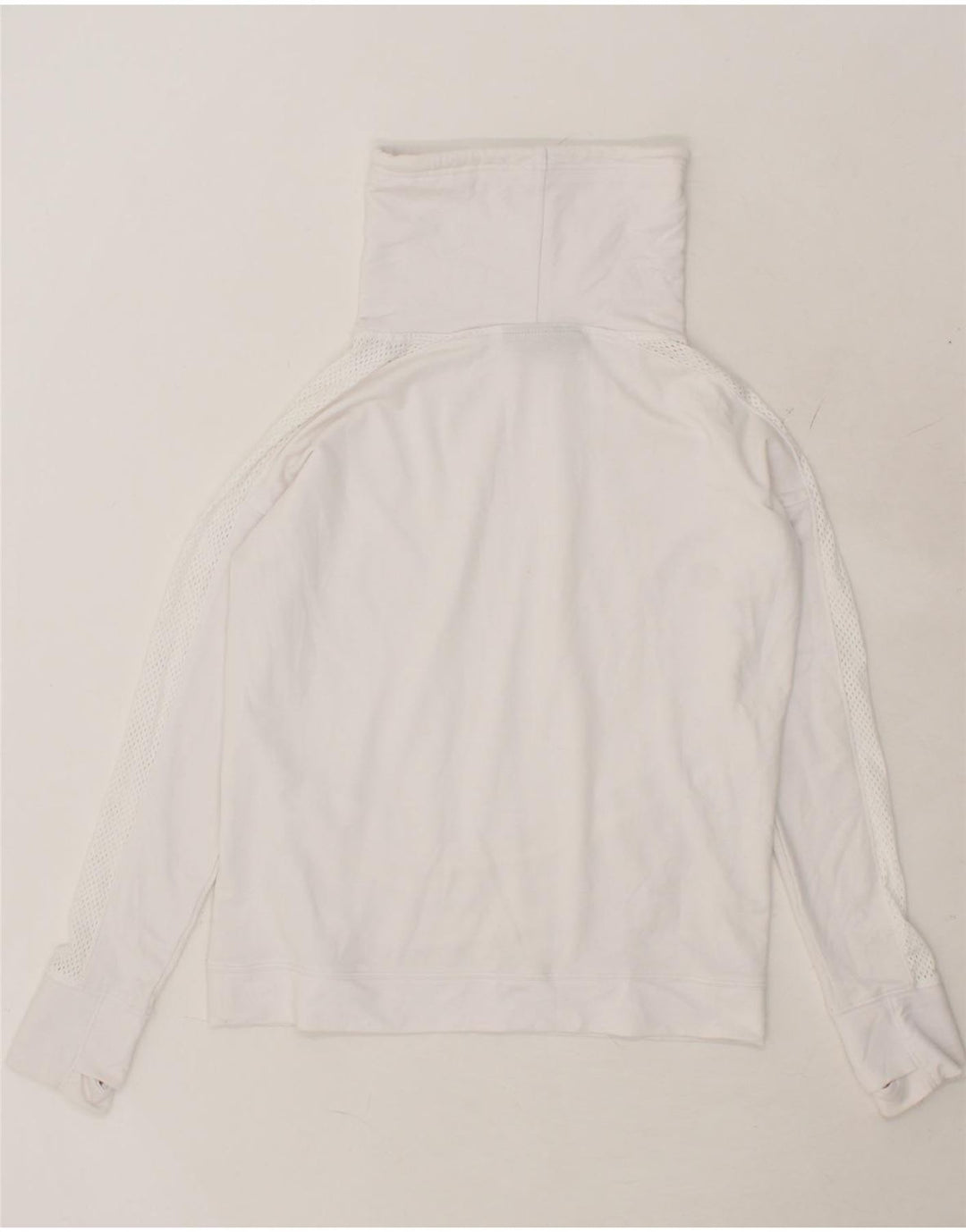 UNDER ARMOUR Womens Roll Neck Sweatshirt Jumper UK 14 Medium White Cotton Vintage Under Armour and Second-Hand Under Armour from Messina Hembry 