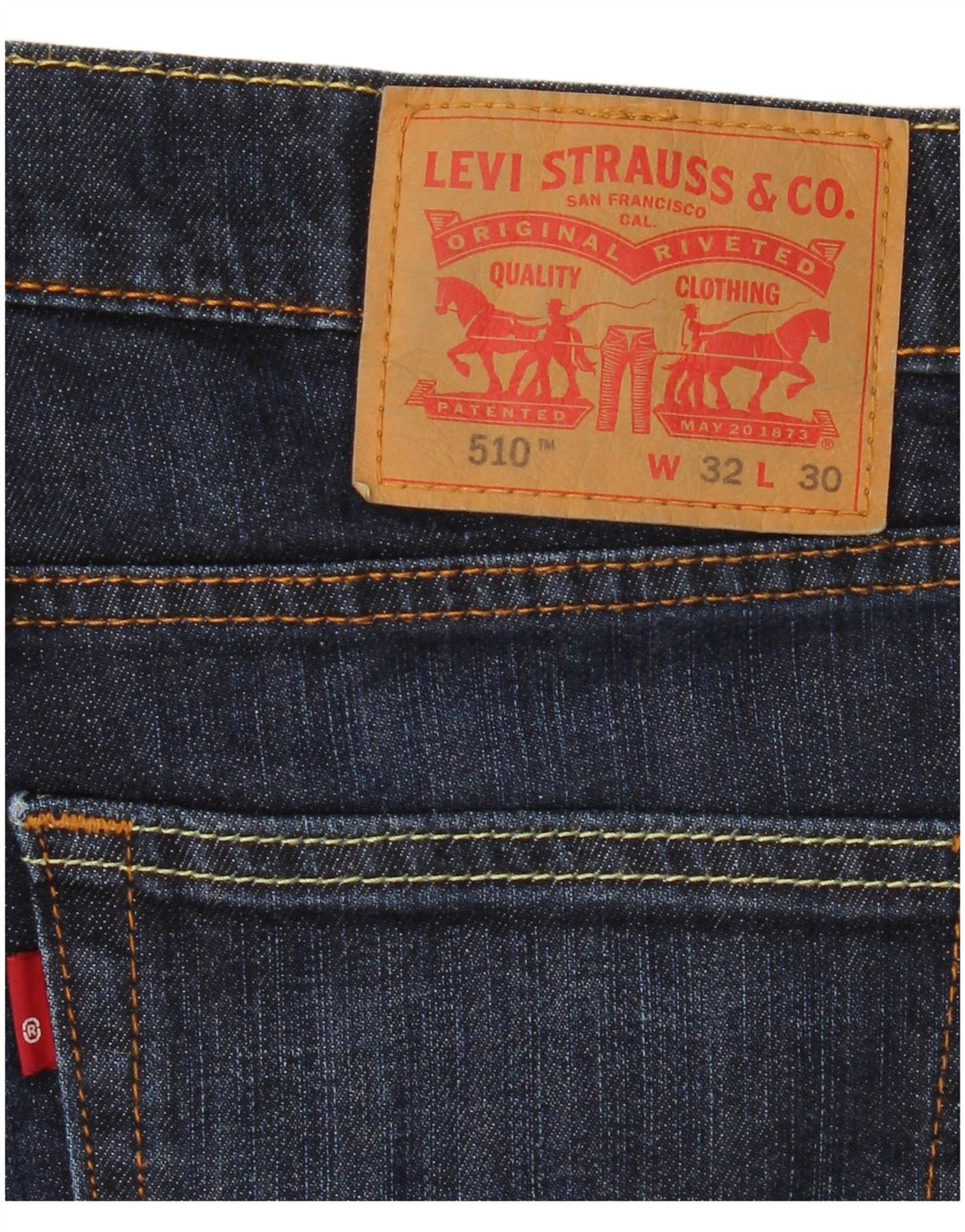 LEVI'S Mens 510 Skinny Jeans W32 L30 Navy Blue Cotton