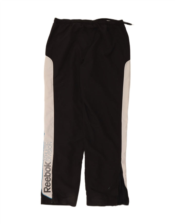 REEBOK Mens Graphic Tracksuit Trousers XL Black Colourblock Polyester Vintage Reebok and Second-Hand Reebok from Messina Hembry 