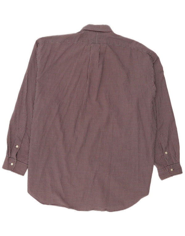 Ralph Lauren Mens Blake Loose Fit Shirt XL Burgundy Check Cotton