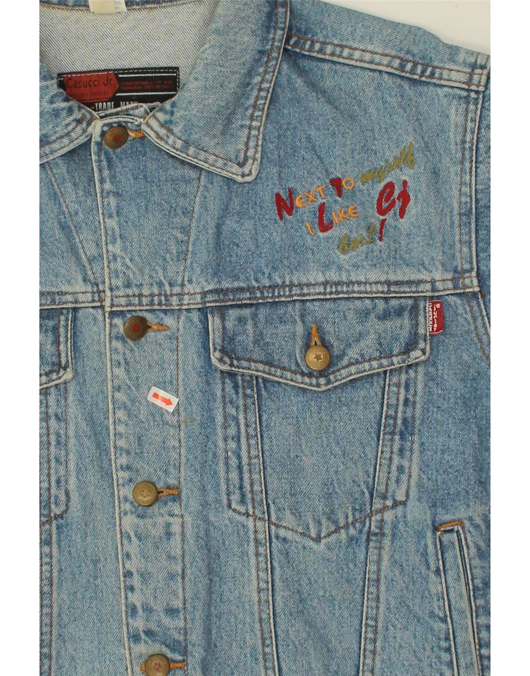 CASUCCI Boys Graphic Denim Jacket 15-16 Years Blue Cotton Vintage Casucci and Second-Hand Casucci from Messina Hembry 