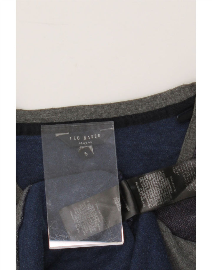 TED BAKER Mens Top Long Sleeve Size 5 XL Blue Cotton Vintage Ted Baker and Second-Hand Ted Baker from Messina Hembry 