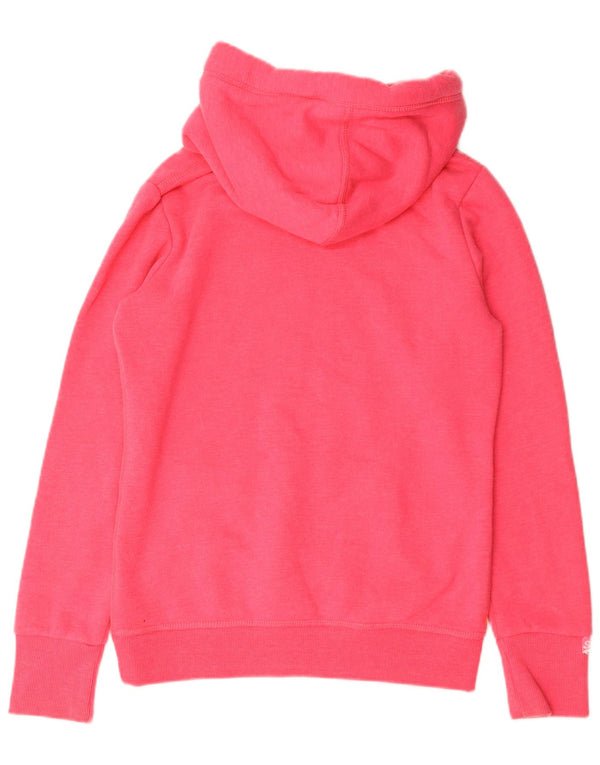 Superdry Womens Graphic Hoodie Jumper UK 14 Medium Pink Cotton