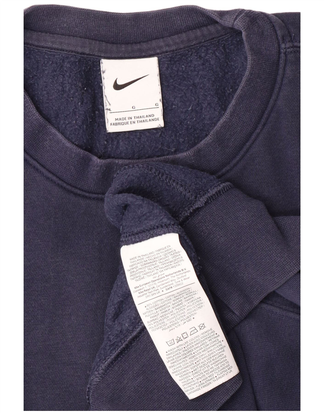 Nike Mens Sweatshirt Jumper Large Navy Blue Cotton
