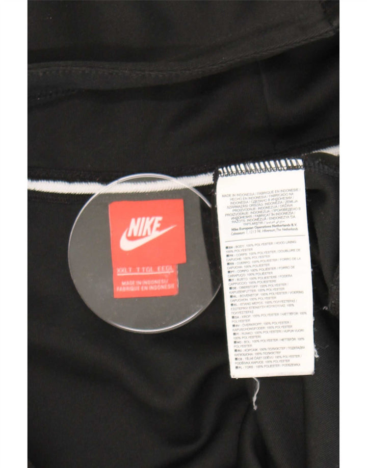 Nike Mens Zip Hoodie Sweater 2XL Black Colourblock Polyester