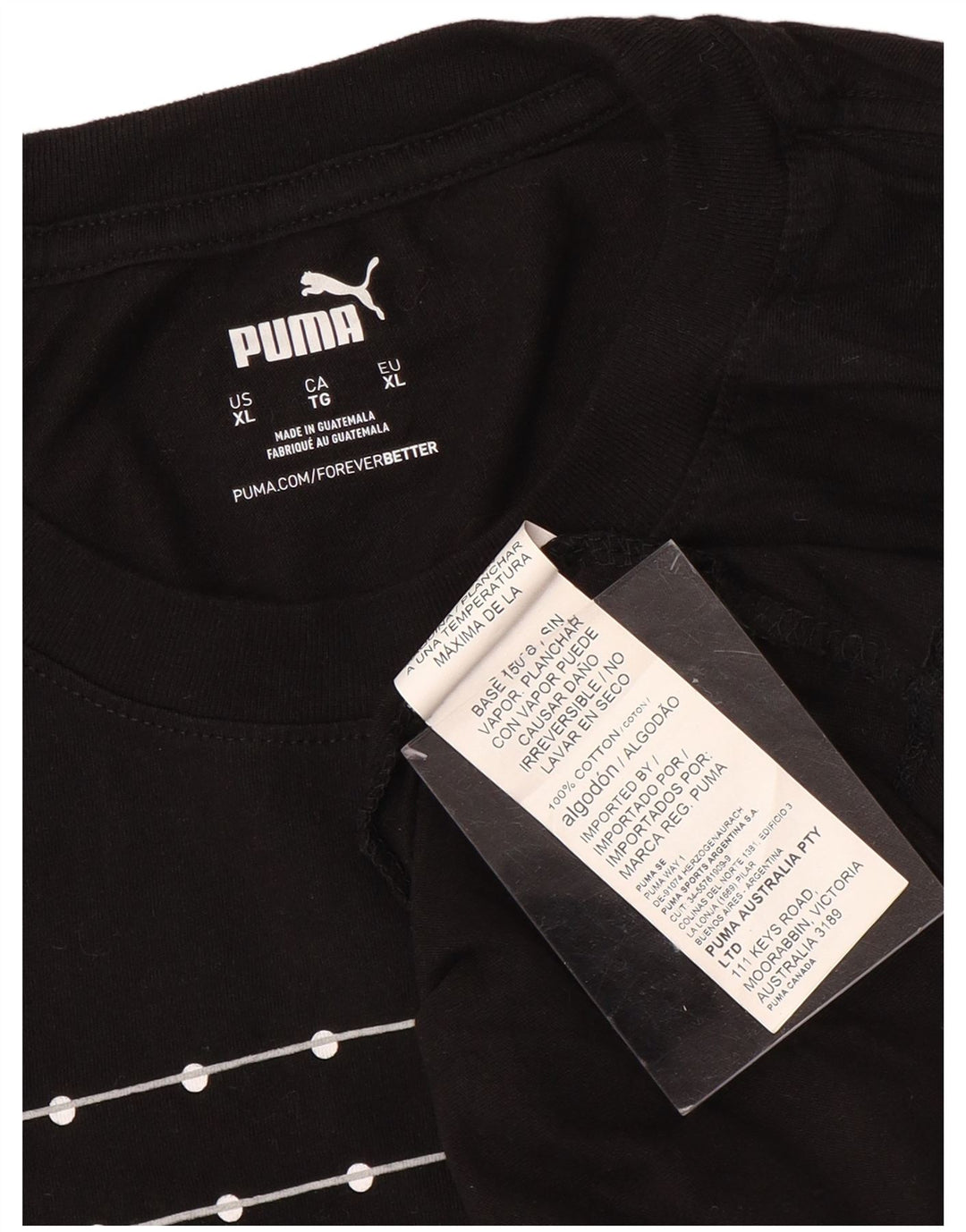 PUMA Mens Graphic T-Shirt Top XL Black Cotton