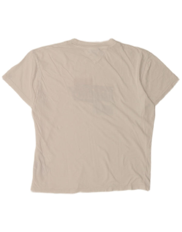 Tommy Hilfiger Mens Graphic T-Shirt Top Medium White Cotton
